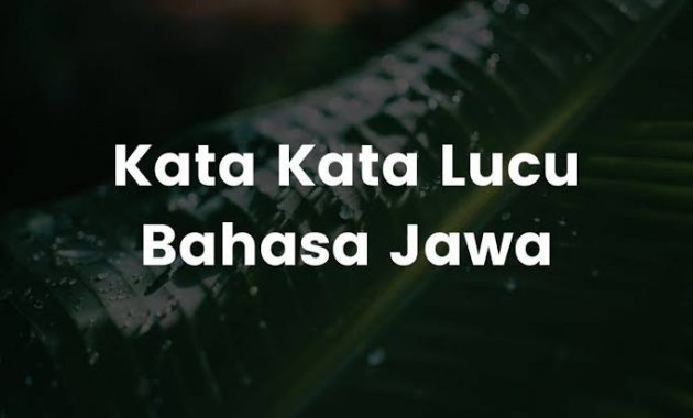 40 Pilihan Kata Kata Jawa Lucu Untuk Teman, Dan Pacar Yang Bikin Ngakak