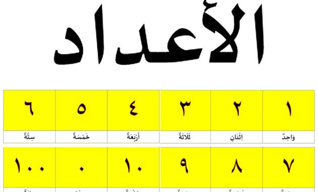 Angka Dalam Bahasa Arab Dari 1-100 Lengkap Beserta Arab-Latinnya