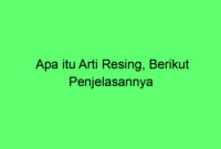 Apa itu Arti Resing, Berikut Penjelasannya