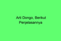 Arti Dongo, Berikut Penjelasannya