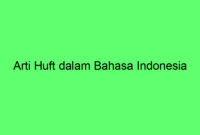 Arti Huft dalam Bahasa Indonesia