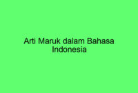 Arti Maruk dalam Bahasa Indonesia