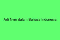 Arti Nvm dalam Bahasa Indonesia