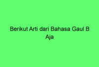 Berikut Arti dari Bahasa Gaul B Aja