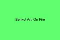 Berikut Arti On Fire