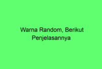 Warna Random, Berikut Penjelasannya